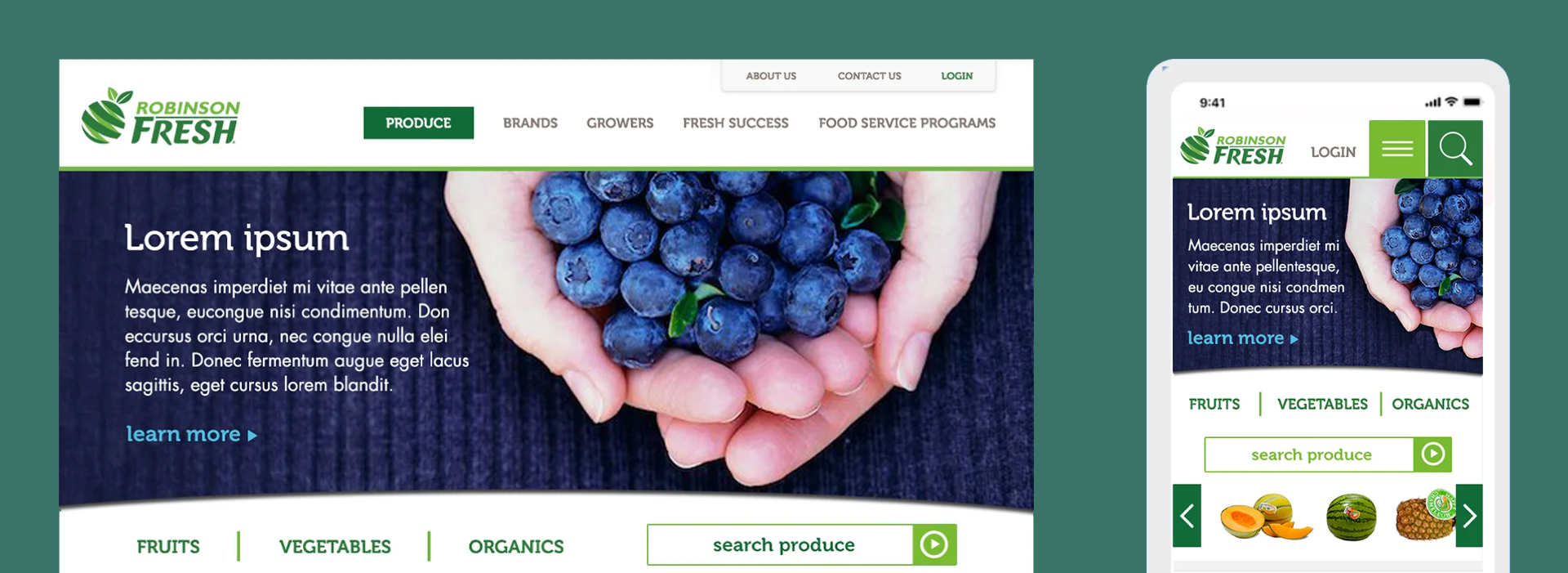 Robinson Fresh: Responsive Digital Rebrand