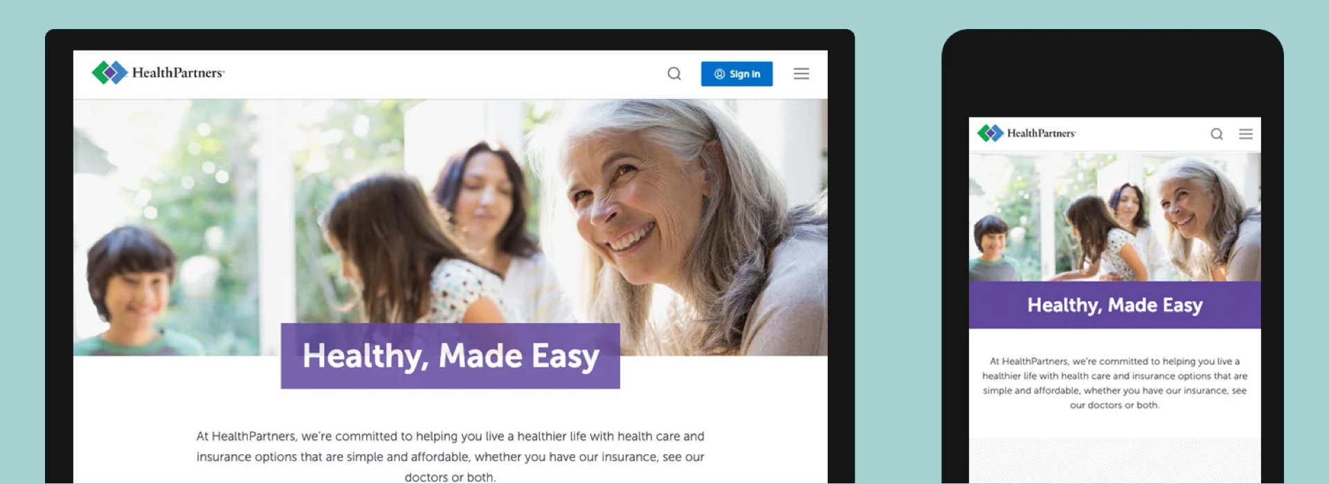 HealthPartners Global Site Redesign